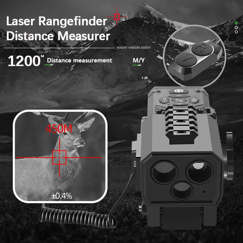 New Tiny Digital Sight 1200m Laser Rangefinder HD Video Camera for Hunting Target Aim Built-in Cross Reticle Night Vision Scope