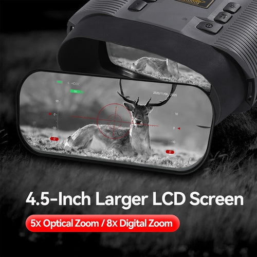 40X Digital Night Vision Binoculars Long Range 500m Viewing HD Video Photos Records Infrared Camcorder for Full Darkness Hunting