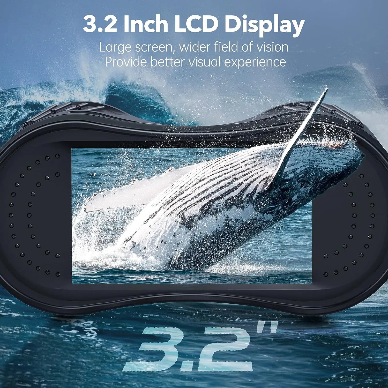 3.2” HD Screen 8X Zoom Save Photo Video for Camping Hunting Security Infrared Digital Night Vision Binoculars with 32G TF Card