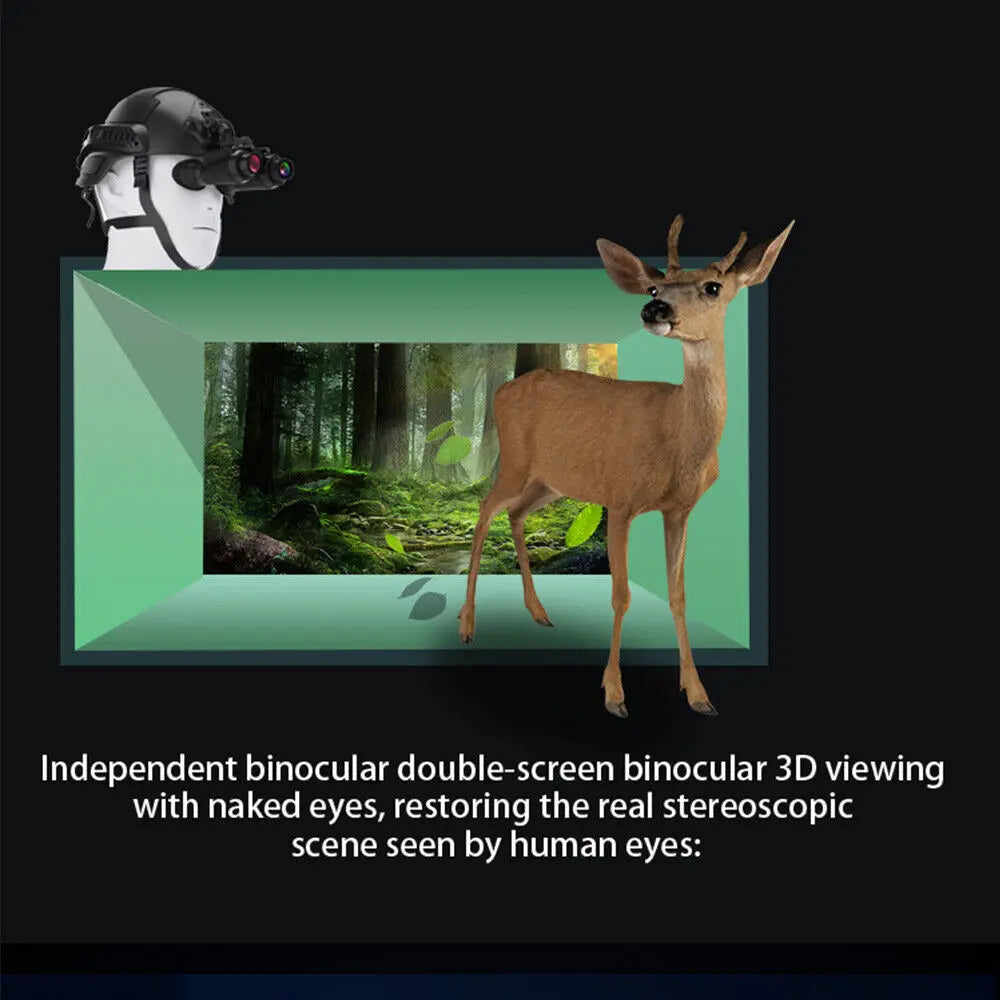 Naked Eye 3D Visual Digital Binocular Dual Screen Display 4K Ultra HD Video Photography NV8300 Head Mounted Night Vision Goggles