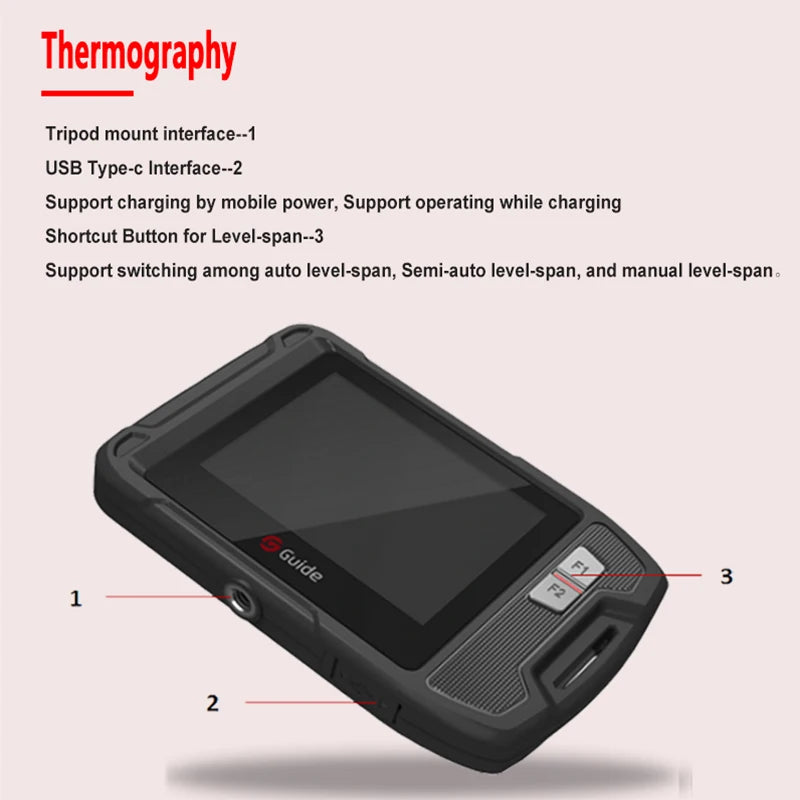 GUIDE Pocket-Sized IR Thermal Imaging Camera Touchscreen Thermography Camcorder WIFI APP Sharing Data Industrial Thermal Imagery