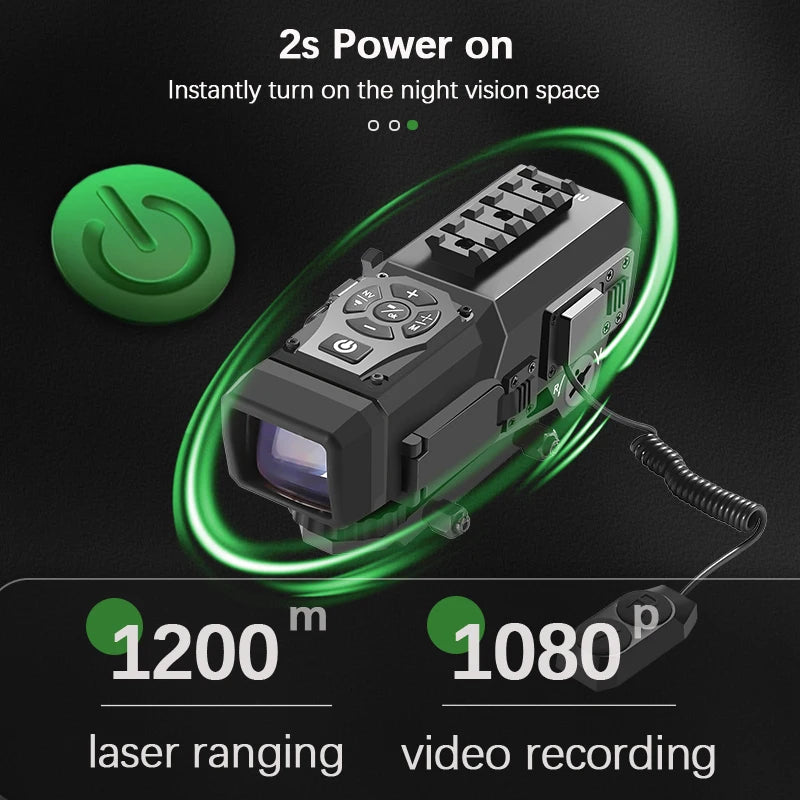 New Tiny Digital Sight 1200m Laser Rangefinder HD Video Camera for Hunting Target Aim Built-in Cross Reticle Night Vision Scope