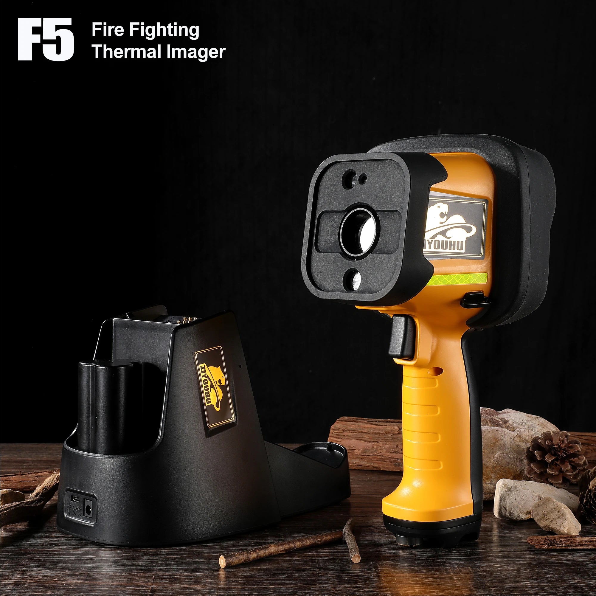 F5 Fire Fighting Thermal Imager Camera for Firefighter 384×288 Wide Angle Temperature Measurement Live Image & Video Recording