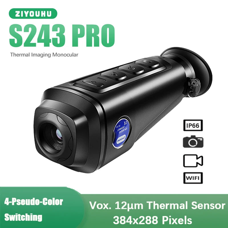 New Upgrade S243pro Thermal Imaging Monocular Laser Red Dot Crosshair Cursor Aiming Hunting Observation Infrared Thermal Imager