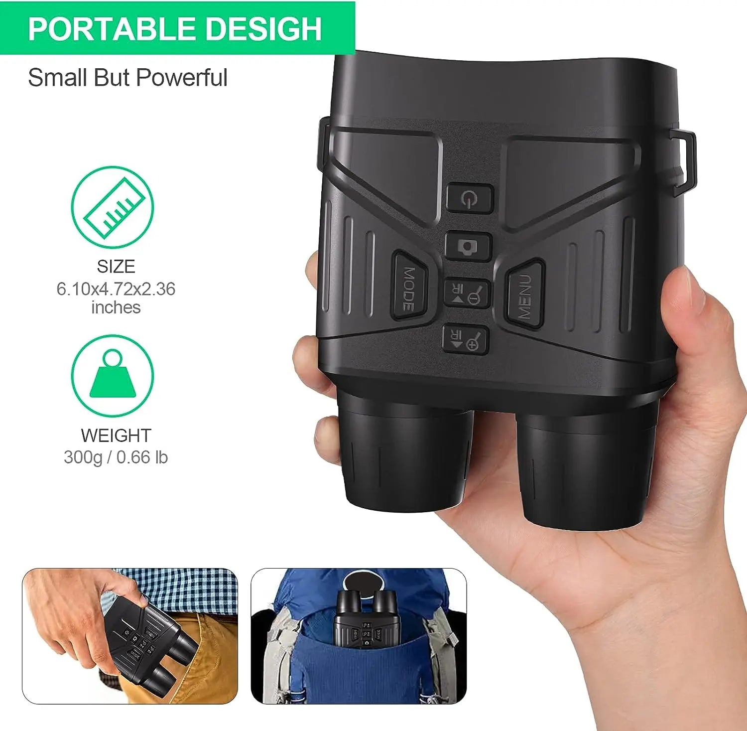 Pocket Digital IR Night Camera for Complete Darkness Capture Photo Video 200m Infrared Hunting Observation Night Vision Goggles