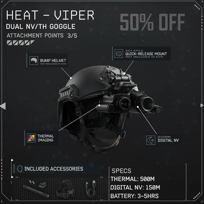 [NEW] HEAT Thermal / VIPER Night Vision Goggles Bridgeable Monoculars